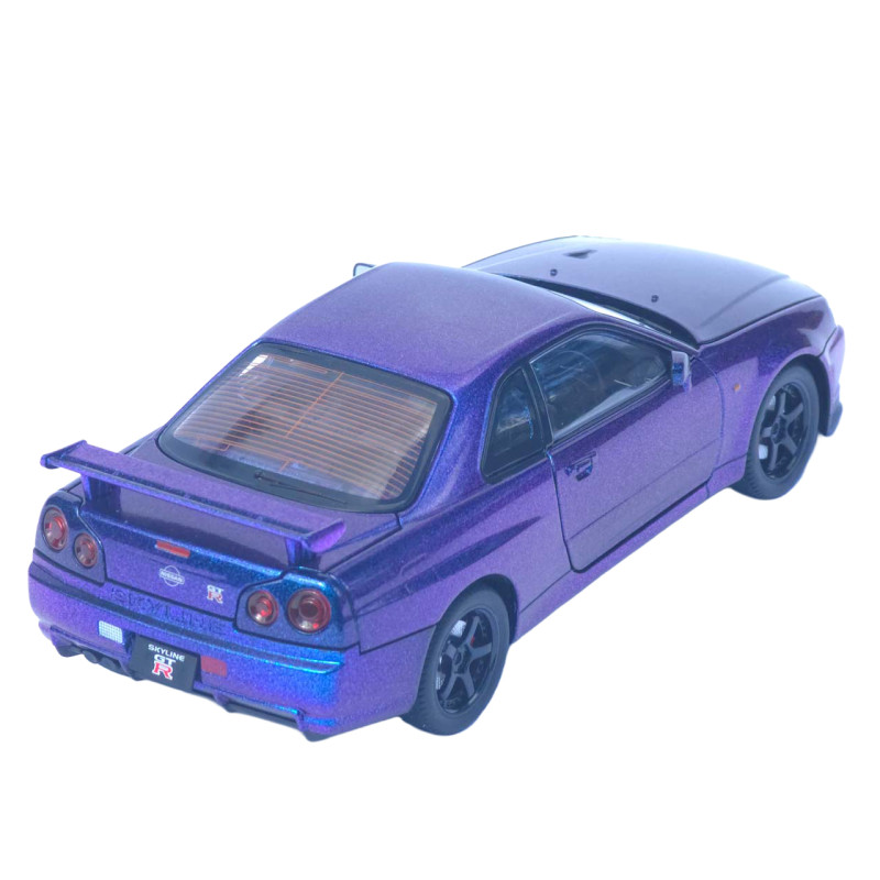 Машинка метал Nissan Skyline GT-R АвтоЕксперт перламутр 1:24 звук світло відкр двері капот багажник (1990-21)