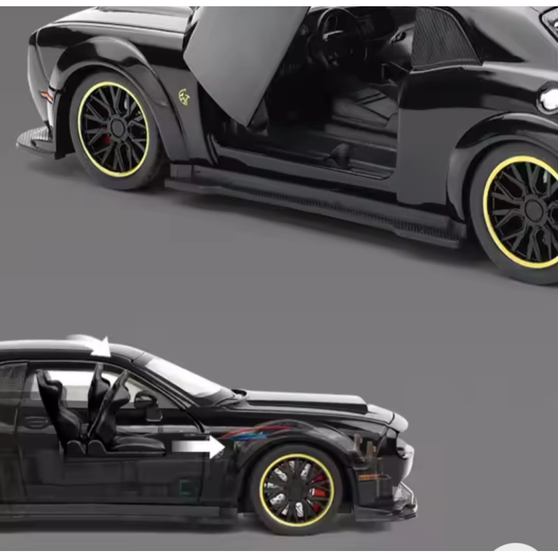 Машинка металева Dodge Challenger SRT Hellcat Додж 1:32 чорний світло звук 16*7*4,5см (23622)