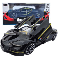 Машинка метал Bugatti Chiron Бугатті чорна 1:32 світло звук 16*7,5*4см (22805)