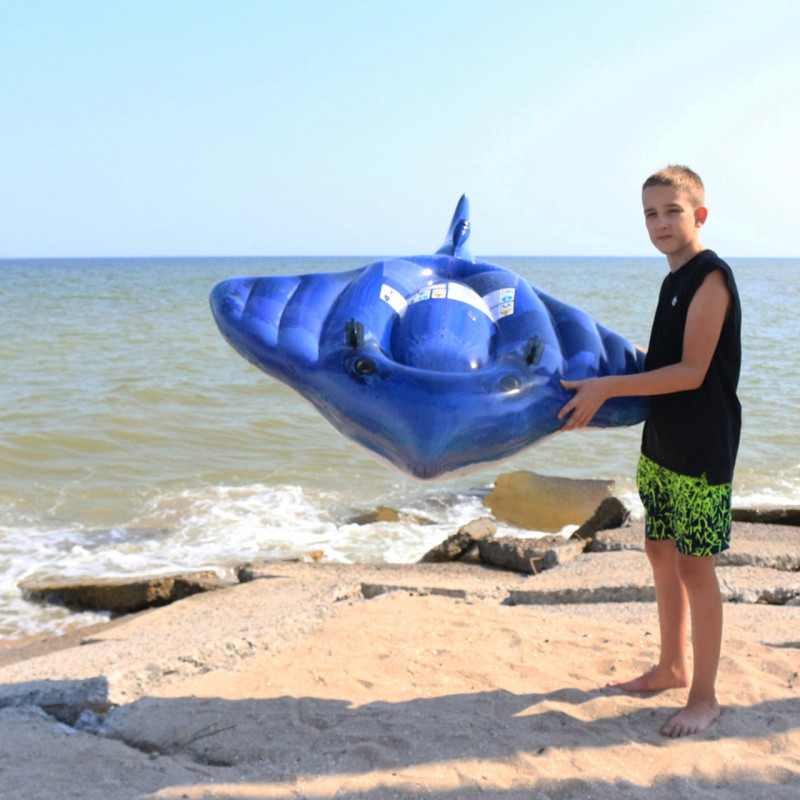 Дитячий надувний матрац пліт Intex 57550 «Скат» (188х145 см) Stingray Ride-On