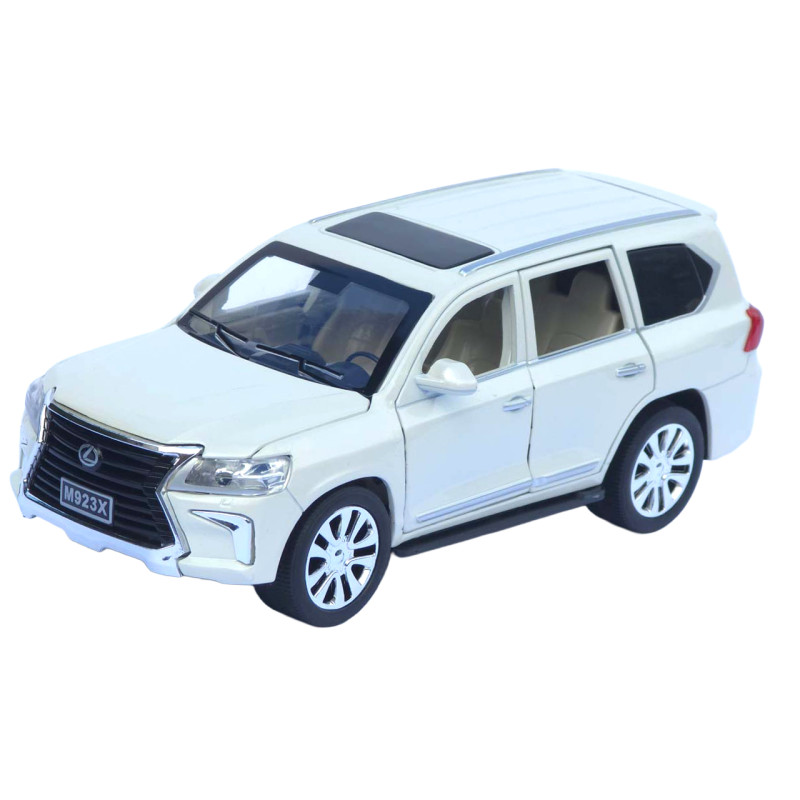 Машинка металева Lexus LX 570 біла 1:24 звук світло інерція відкр двері баг капот 20*8*7,5 см (RS-42075)