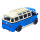 Машинка металл Volkswagen Type 2 (T1) синяя 1:32 свет звук инерция откр двери 2 доски (TK-19102)