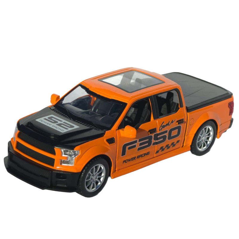 Машинка метал Ford F-150 Raptor помаранчева 1:22 світло звук інерція відч двері капот багажник (TX33912)