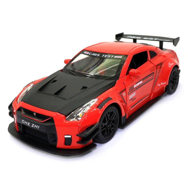 Іграшкова машинка металева Nissan GT-R «АвтоЕксперт» Ніссан ГТ-Р червоний звук світло 20*6*9 см (GT-2247)