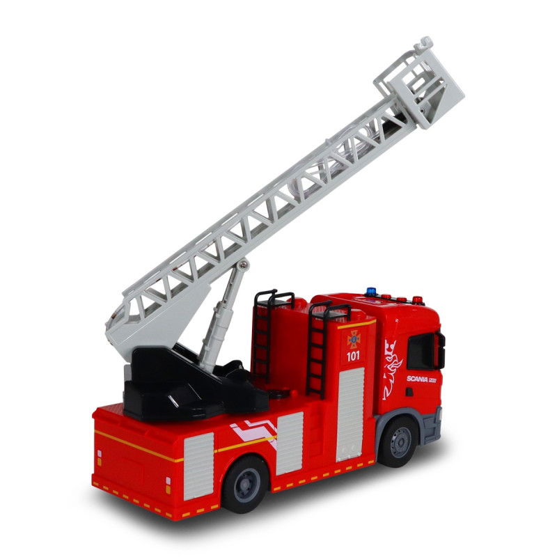 Пожежна машина Scania (світло, звук, функція води), Big Truck, TechnoDrive, 31х10х16 см (6407KS)