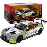 Машина металл BMW M4 GT3 БМВ Автопром серая 1:24 свет звук 21*8,5*6 см (68282A(G))