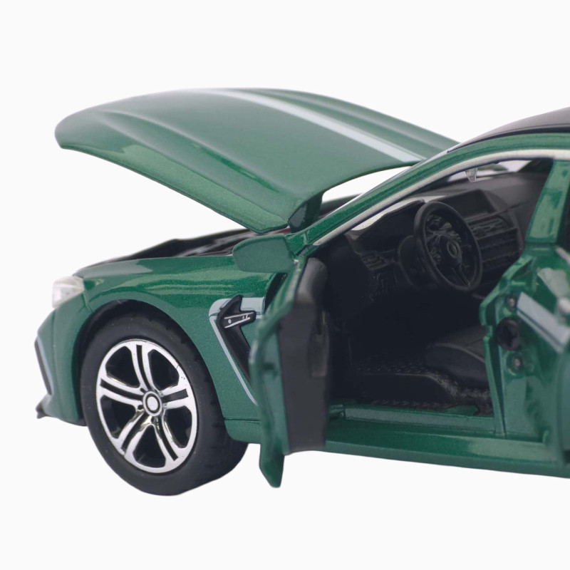 Машинка металева BMW Manhart MH8 800 1:32 БМВ зелена звук світло інерція відкр двері капот багажник 15*7*5 см (TK-3054)