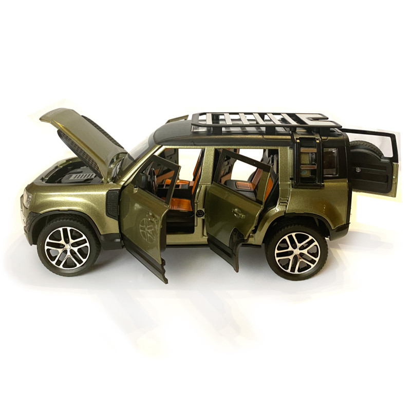 Машинка металева Land Rover Defender AutoExpert зелена, 1:24, Автоексперт, звук,світло,інерція, відкр двері,багажник,капот (GT-1008/0716)