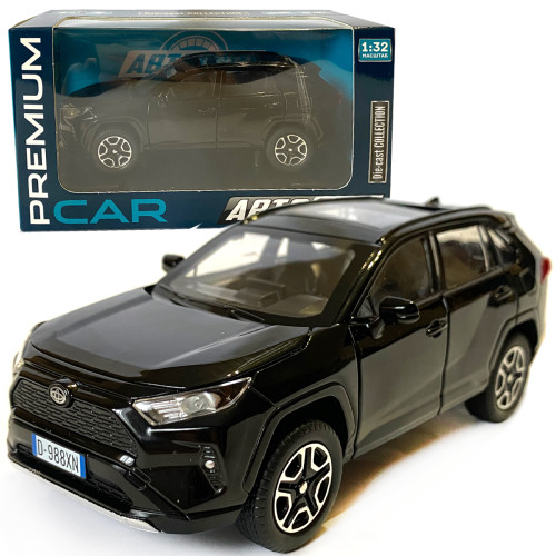 Машинка металева Toyota RAV4 Sport Тойота рав 4 спорт чорна 1:32 звук світло інерція відкр двері багажник капот гумові колеса 15,5*7*6см (AP-1967) 