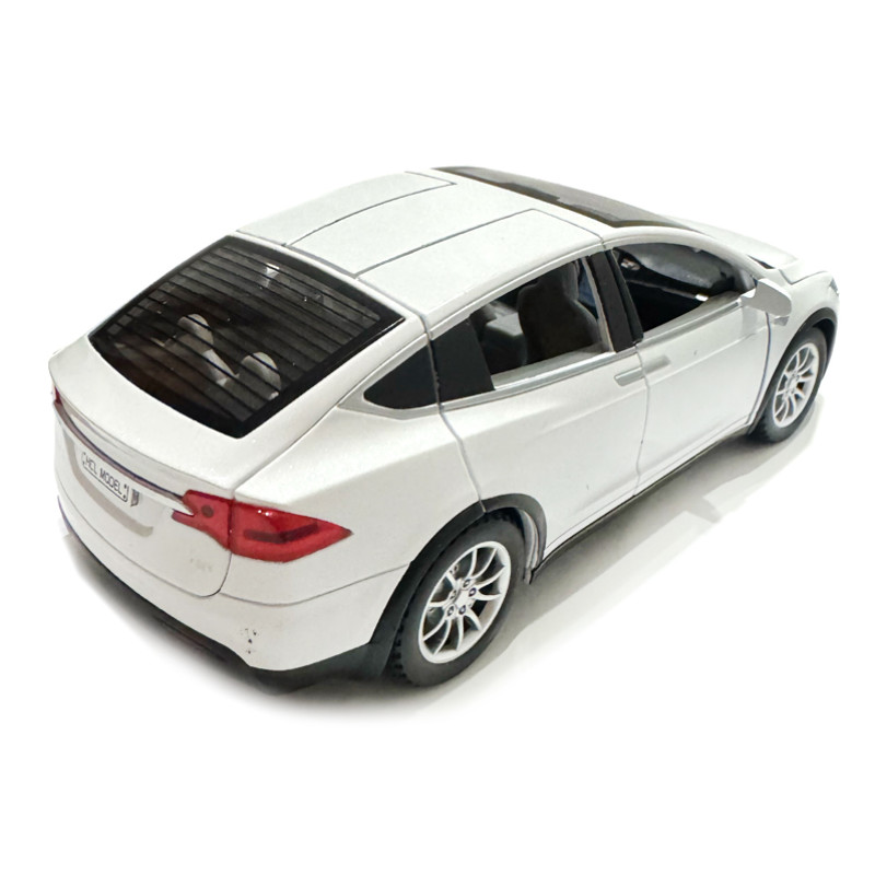 Машина металева Tesla Model 5 Тесла біла 1:22 світло звук відч двері баг капот 21*8*7см (RS-66012)