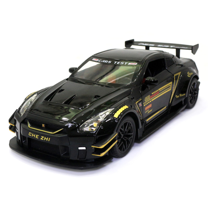 Іграшкова машинка металева Nissan GT-R «АвтоЕксперт» Ніссан ГТ-Р черный звук світло 20*6*9 см (GT-2247)