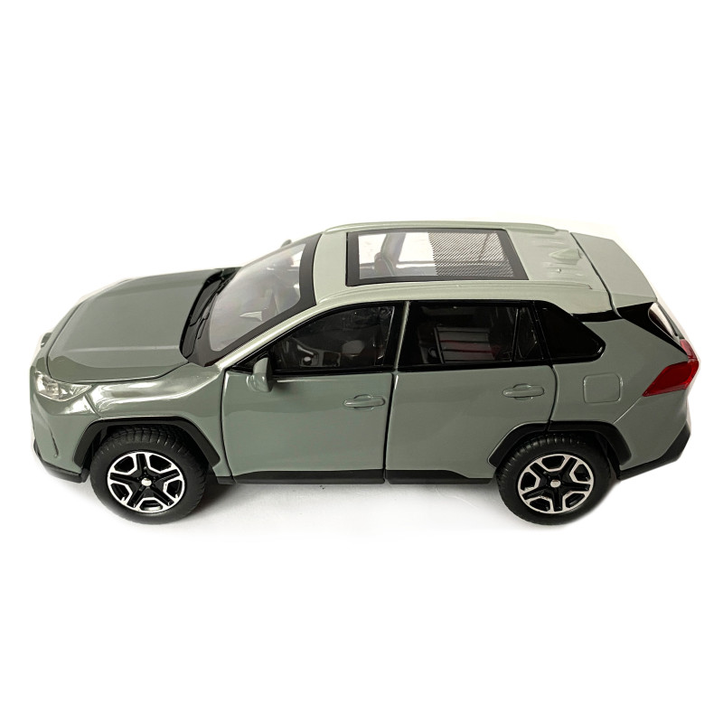 Іграшкова машинка металева Toyota RAV4 Sport, Тойота рав спорт, сіра, звук, світло, інерція, відкр двері, багажник, капот, Автоексперт, 1:32,14,5*7*6см (40962)