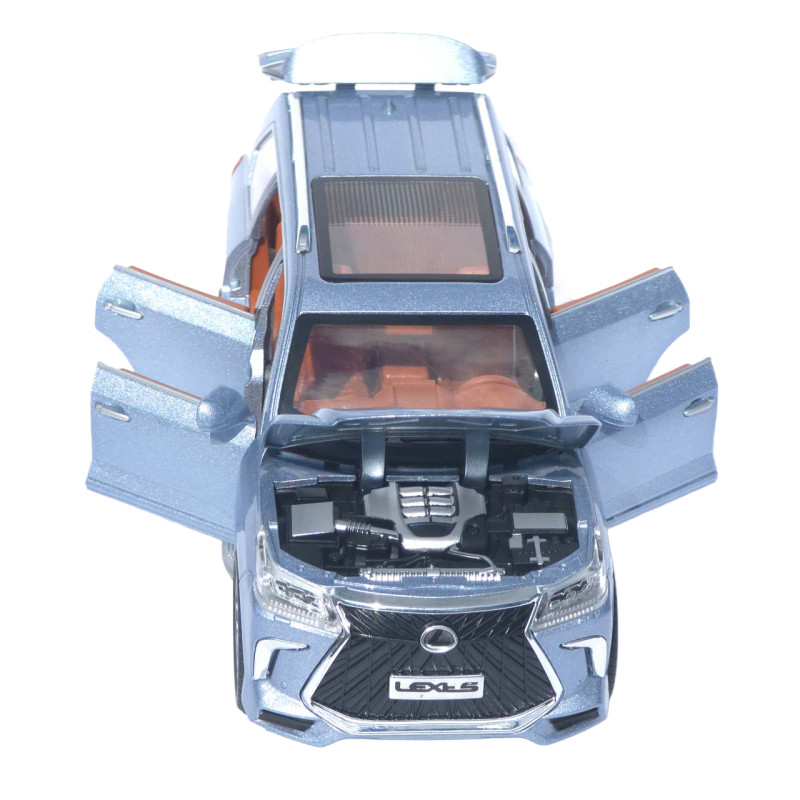 Машинка металл Lexus LX 570 АвтоЭксперт серая 1:24 звук свет инерция 20*8,5*8 см (G6498-5)