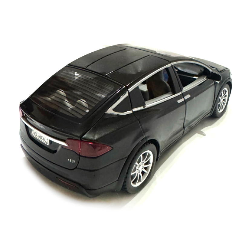 Машина металева Tesla Model 5 Тесла чорна 1:22 світло звук відч двері баг капот 21*8*7см (RS-66012)