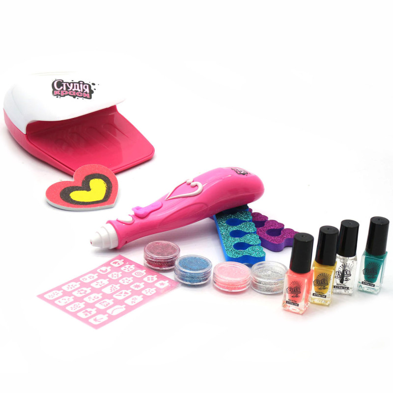 Набір для манікюру дитячий FUN GAME «Студія краси» дитяча косметика (сушка для нігтів, лак, дозатор декору) 22930