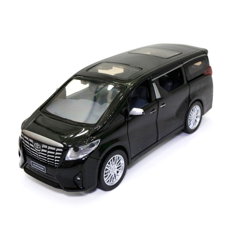 Машинка метал Toyota Alphard Автопром чорна 1:29 світло звук відкр двері 17*6,5*6,5 см (68481)
