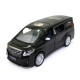 Машинка метал Toyota Alphard Автопром чорна 1:29 світло звук відкр двері 17*6,5*6,5 см (68481)