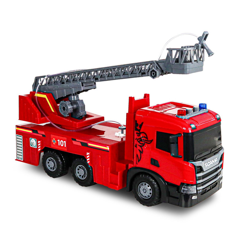 Пожарная машина Scania (свет, звук, функ. воды), Super Big Truck, TechnoDrive, 52х19х27см (5005KS)