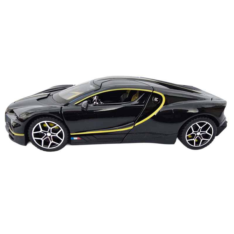 Машинка метал Bugatti Chiron Бугатті чорна 1:32 світло звук 16*7,5*4см (22805)