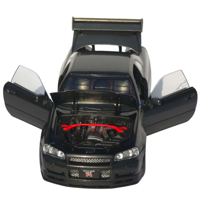 Машинка метал Nissan Skyline GT-R АвтоЕксперт карбон 1:24 звук світло інерція 21*8*6,5 см (G8317-48)