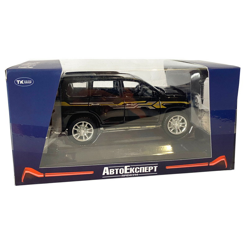 Машинка металева дитяча Toyota Land Cruiser Prado CZ10, тойота прадо, чорна, Автоексперт, 1:32, звук, світло, інерція, відкриваються двері багажник капот, 16*5*6см. (GT-06320)