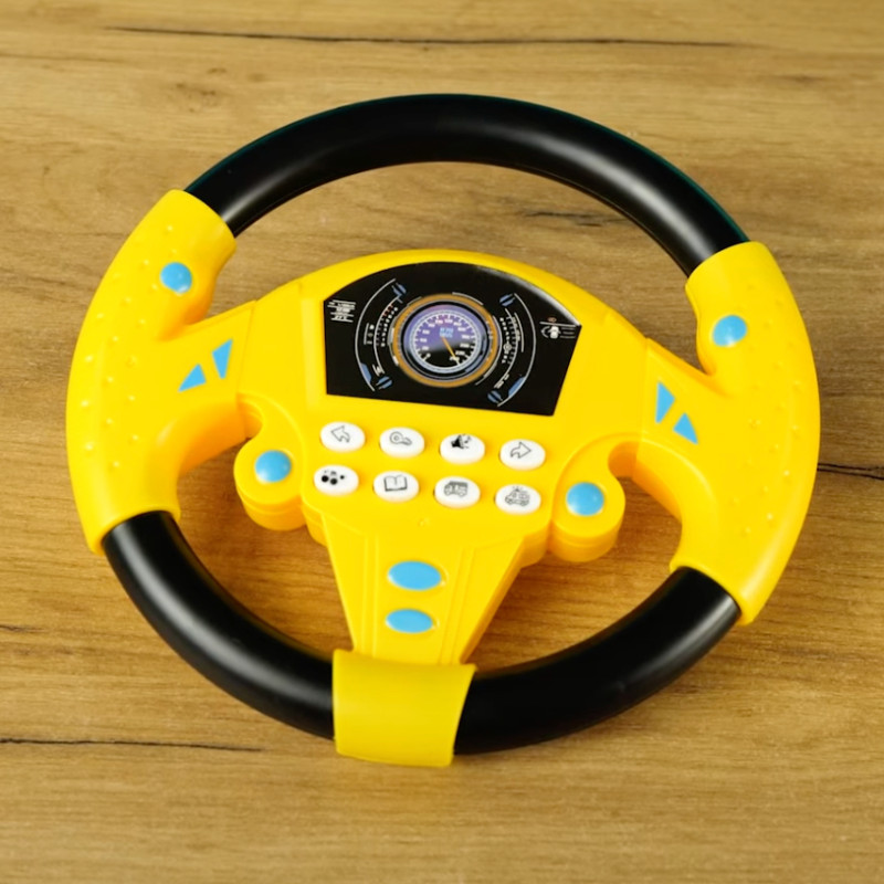 Кермо на присосках Кмітливий шофер WToys укр мова жовте фрази віршик пісня звуки 20*3*20см (71798)