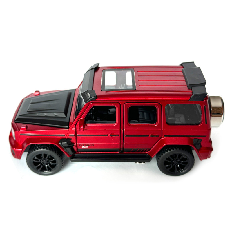 Машинка металева Mercedes-Benz G-Class Brabus 700 мерседес бенс джип червоний 1:32 звук світло інерція відкр двері багажник капот гумові колеса 15*6,5*7см (AP-1738)