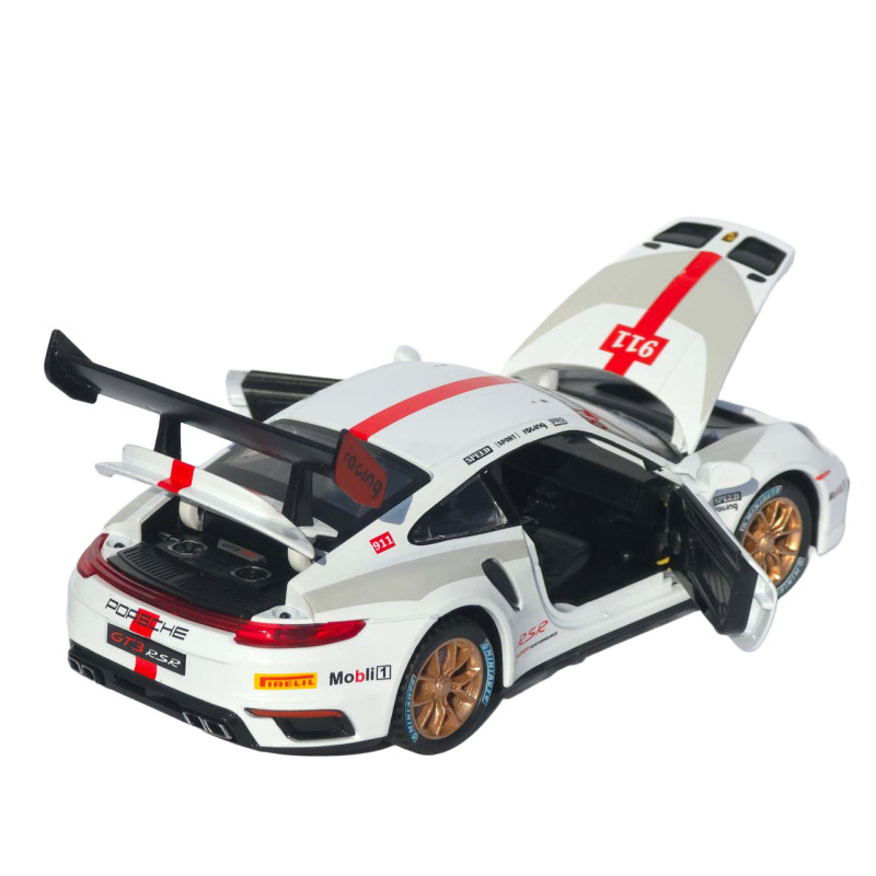Машинка метал Porsche 911 GT3 RS АвтоЕксперт біла звук світло інерція 16*6*4 см (LF-25106)