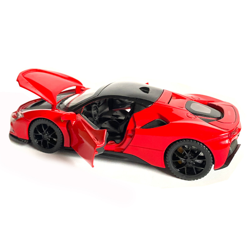 Іграшкова машинка металева Ferrari, Феррарі червона, звук, світло, інерція, откр двері, капот, Автоексперт, 1:32,14,5*7*4см (ТК-19002)