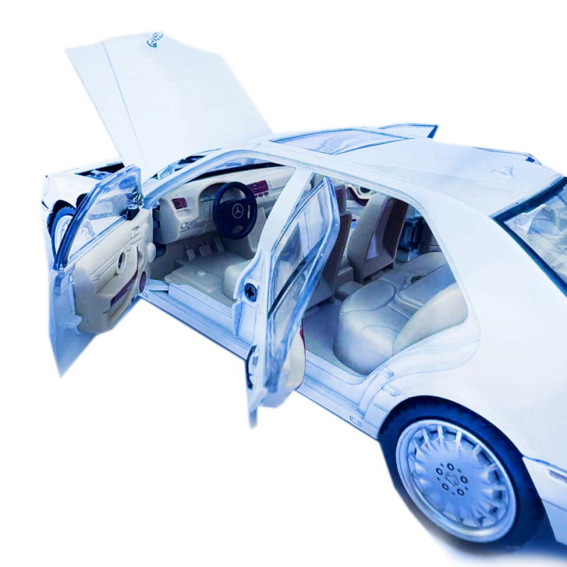 Машинка Mercedes-Benz W140 S біла метал 1:24 звук світло інерція 21*8*6,5см (1130-19)
