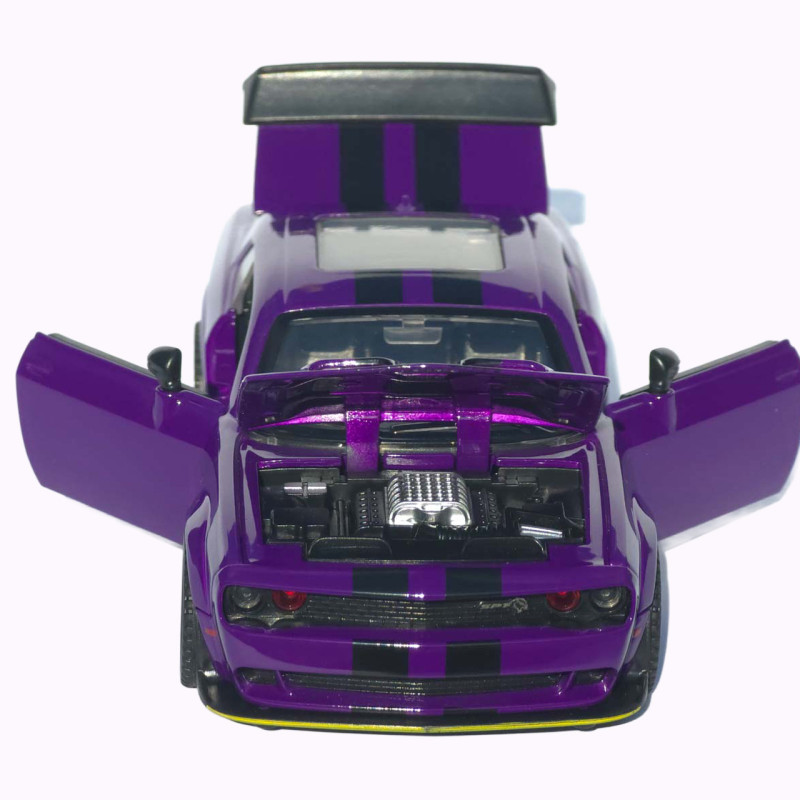 Машинка метал Dodge Challenger SRT Hellcat АвтоЕксперт фіолетова 1:32 звук світло 15,7*7*5 см (LF-30608)