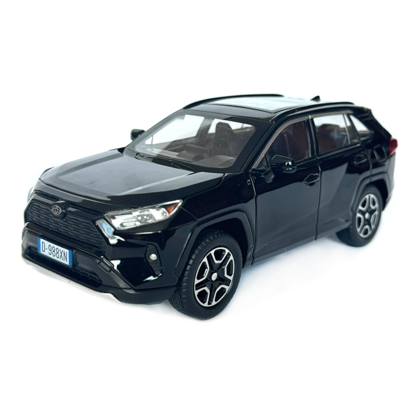 Машинка металева Toyota RAV4 Sport Тойота рав 4 спорт чорна 1:22 звук світло інерція відкр двері багажник капот гумові колеса 19*7*8см (AP-1989)