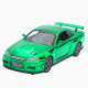 Машинка метал Nissan Skyline GT-R (R34) АвтоЕксперт зелена хром 1:32 звук світло інерція (ТК-9360)