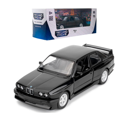Машинка металлическая BMW M3 1987 БМВ черная 1:43 откр двери 13*6*5см (250395U)