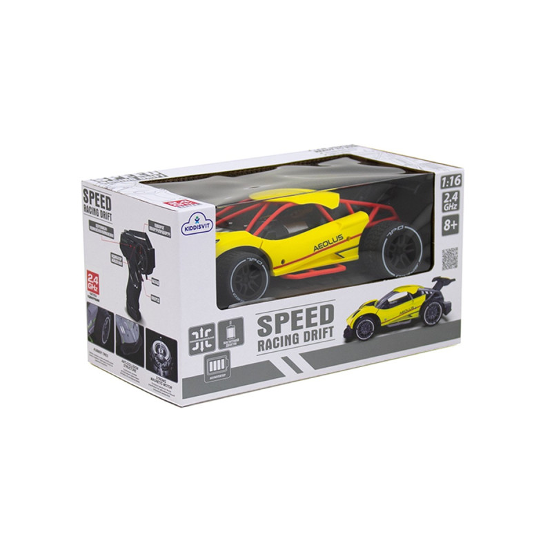 Автомобиль Speed racing drift Aeolus на радиоуправлении (1:16), аккум, желтый  24х7х13см (SL-284RHY)