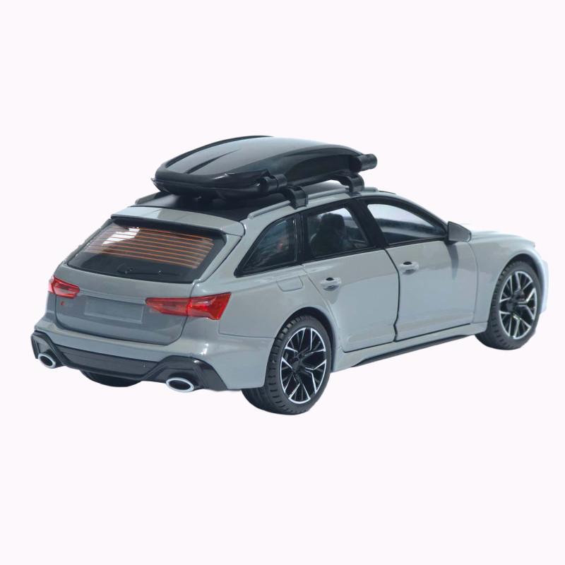 Машинка метал Audi RS6 Avant сіра 1:24 світло звук відкр двері капот багажник (1870-07)
