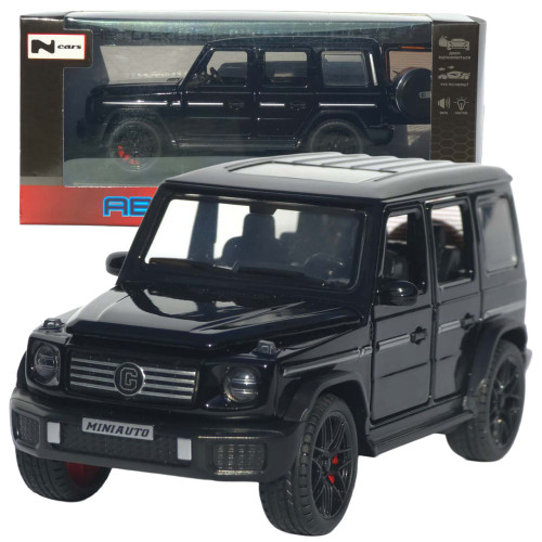 Машинка метал Mercedes-Benz G-Class (Гелендваген) АвтоЕксперт чорна 1:32 звук світло (LF-80110)