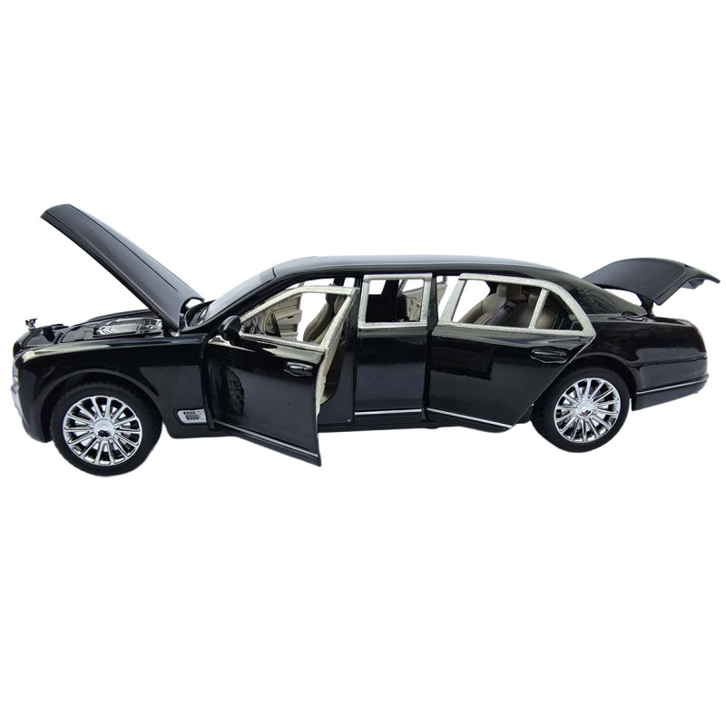 Машинка метал Bentley Mulsanne чорна Бентлі Мульсан лімузин 1:24 звук світло 20*5,5*5см (RS-52405)