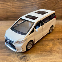 Машинка металлическая  Lexus Лексус LM300h 2019, минивэн, «AutoExpert» ,белый, инерц., звук, свет, откр двери., 16*7*7 см (GT-1952)