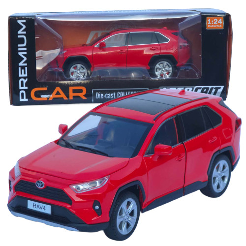 Машинка метал Toyota RAV4 АвтоСвіт червона 1:24 світло звук інерція 20*9,5*7,5 см (АР-2008)