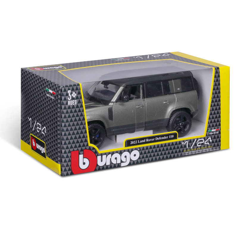 Машинка металева LAND ROVER DEFENDER 110 Ленд Ровер Bburago зелений 1:24 відкр двері 8*20*8см (18-21101)
