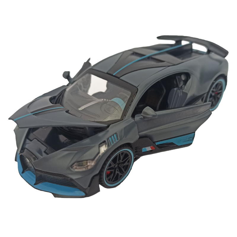 Машинка металева Bugatti Divo, Бугатті, сіра, звук, світло, інерція, відкр двері, Автоексперт, 1:32,15*7*5см (GT-02927)