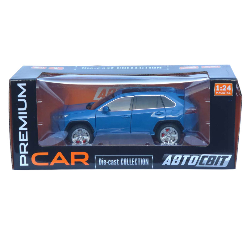 Машинка метал Toyota RAV4 АвтоСвіт синя 1:24 світло звук інерція 20*9,5*7,5 см (АР-2008)