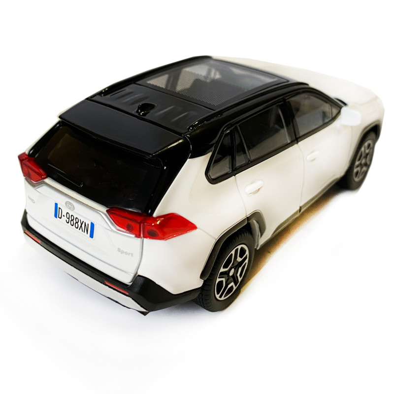 Машинка металева Toyota RAV4 Sport Тойота рав 4 спорт біла 1:32 звук світло інерція відкр двері багажник капот гумові колеса 15,5*7*6см (AP-1967)