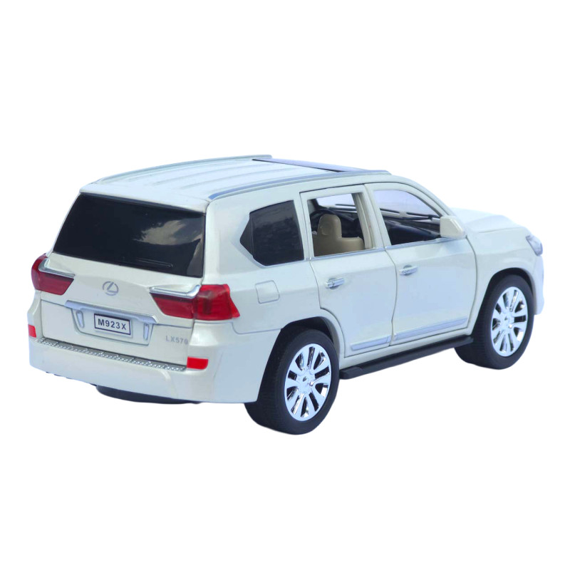 Машинка металева Lexus LX 570 біла 1:24 звук світло інерція відкр двері баг капот 20*8*7,5 см (RS-42075)