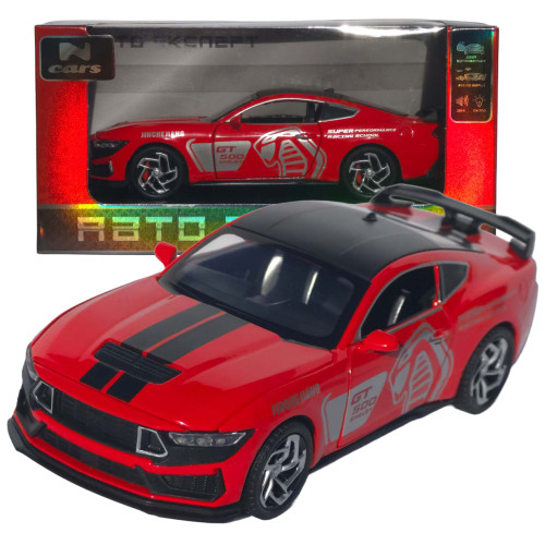 Машинка метал Ford Mustang Shelby GT500 АвтоЕксперт червона 1:32 звук світло інерція 15*6*4 см (L-6514-86)