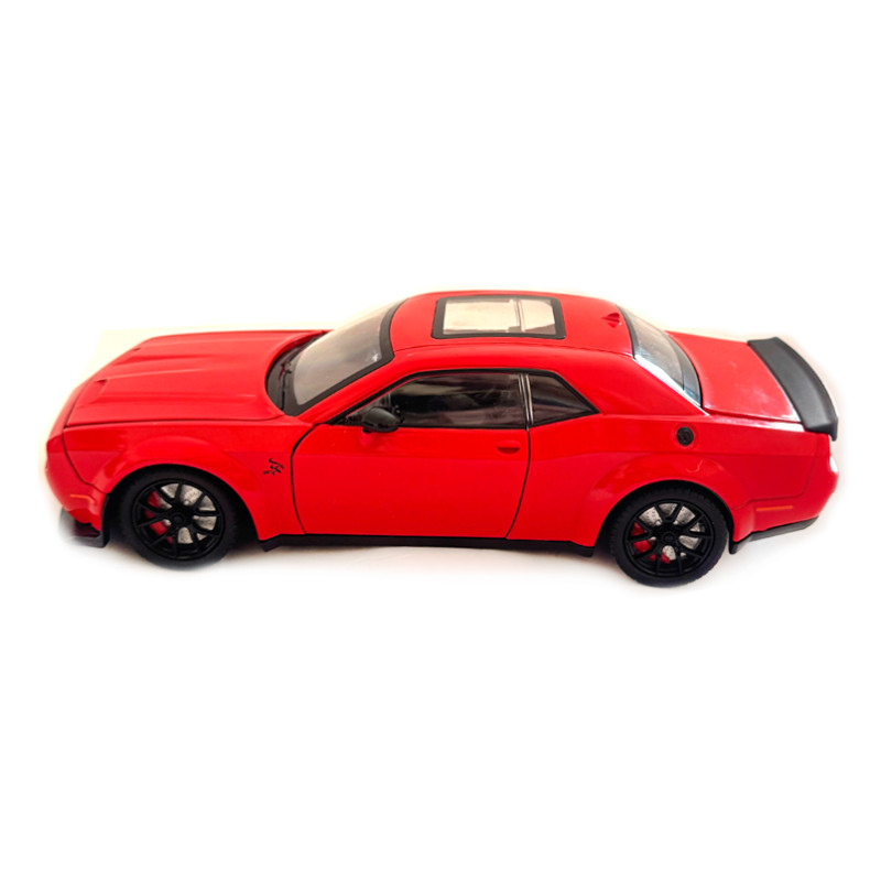 Машинка металева Dodge Challenger SRT Додж червона 1:24 звук світло відкр двері баг капот 20*7*5,5см (GT-12099)