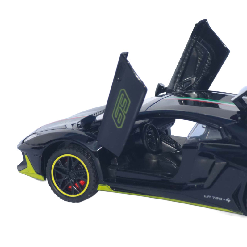 Машинка метал Lamborghini Aventador SVJ АвтоЕксперт чорна 1:32 звук світло 14*6*3,5 см (LF-46301)