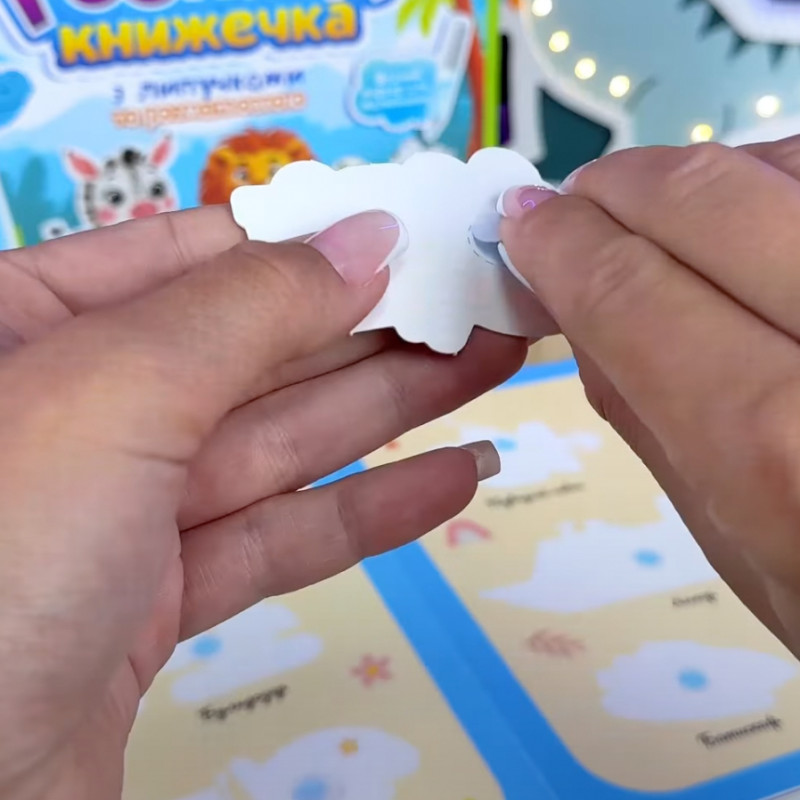 Книжка логічна WToys 10 ст тваринки картки на липучках сортер водна розмальовка маркер 23,5*22*1см (88384)