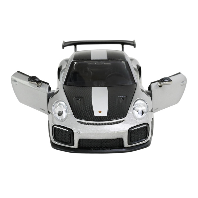 Машинка метал Porsche 911 GT2 RS сіра 1:32 світло звук відкр двері 14*6*3,5 см (68705)